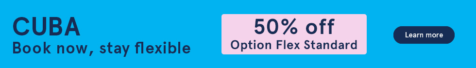 CUBA: Book now, stay flexible. 50% OFF Option Flex Standard. Learn more.