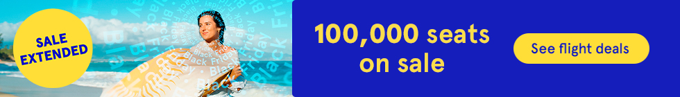 Black Friday Sale Extended. 100,000 seats on sale. See flight deals.